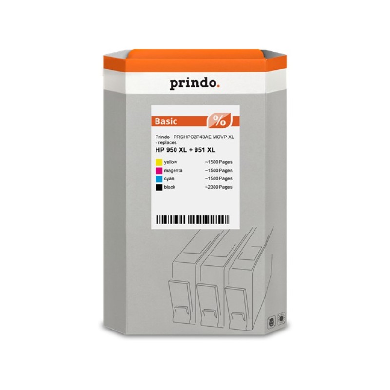 ORIGINAL Prindo Multipack nero / ciano / magenta / giallo PRSHPC2P43AE MCVP Basic XL Prindo Basic: l'alternativa economica, di a