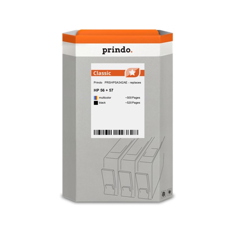 ORIGINAL Prindo Multipack nero / differenti colori PRSHPSA342AE Classic Prindo BASIC: L'alternativa per HP SA342AE (56 + 57), pr
