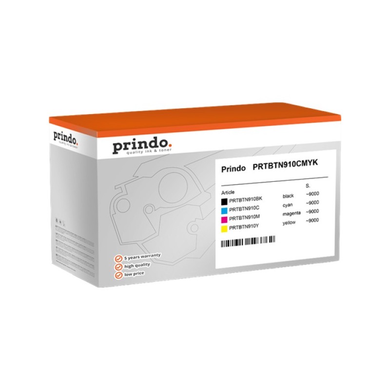 ORIGINAL Prindo Multipack nero / ciano / magenta / giallo PRTBTN910CMYK Classic ~36000 Seiten