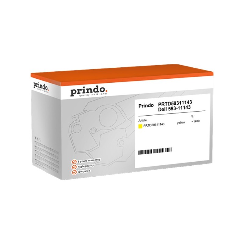 ORIGINAL Prindo toner giallo PRTD59311143 Classic L ~1400 Seiten alternativa per Dell 593-11143 (WM2JC / W8X8P)