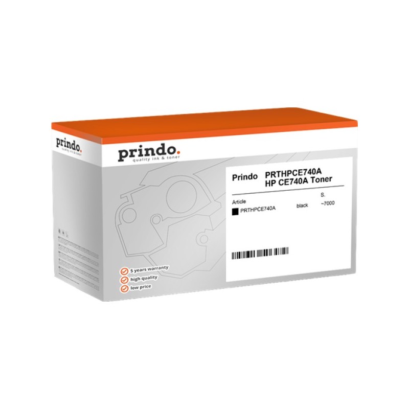 ORIGINAL Prindo toner nero PRTHPCE740A Classic ~7000 Seiten alternativa per HP CE740A (307A)