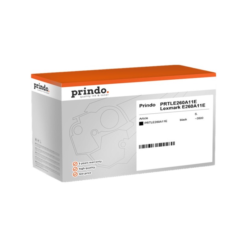 ORIGINAL Prindo toner nero PRTLE260A11E Classic ~3500 Seiten alternativa per Lexmark E260A11E