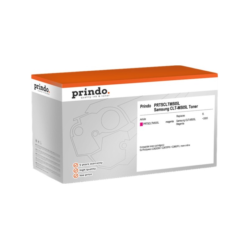 ORIGINAL Prindo toner magenta PRTSCLTM505L Classic ~3500 Seiten compatibile per Samsung CLT-M505L