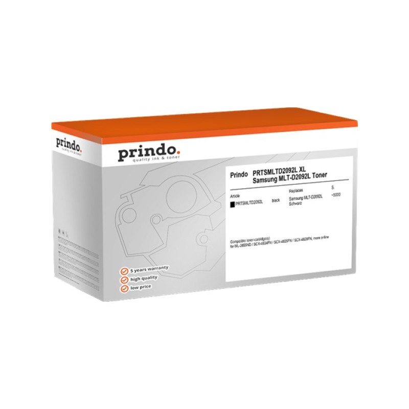 ORIGINAL Prindo toner nero PRTSMLTD2092L Classic L ~5000 Seiten alternativa per Samsung MLT-D2092L