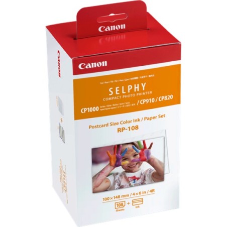 ORIGINAL Canon Value Pack differenti colori RP-108 Photo 8568B001 100 x 148 mm, 108 fogli, 2 cartucce colorate