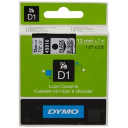 ORIGINAL DYMO Nastro Nero su trasparente S0720500 45010 12mm x 7m, Standard-D1-ruolo