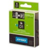 ORIGINAL DYMO Nastro Bianco su nero S0720610 45021 12mm x 7m, Standard-D1-ruolo