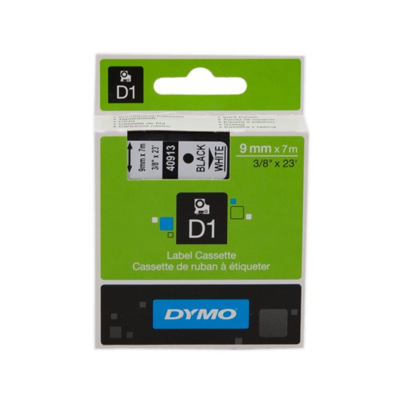 ORIGINAL DYMO Nastro Nero su bianco S0720680 40913 9mm x 7m, nastro standard D1