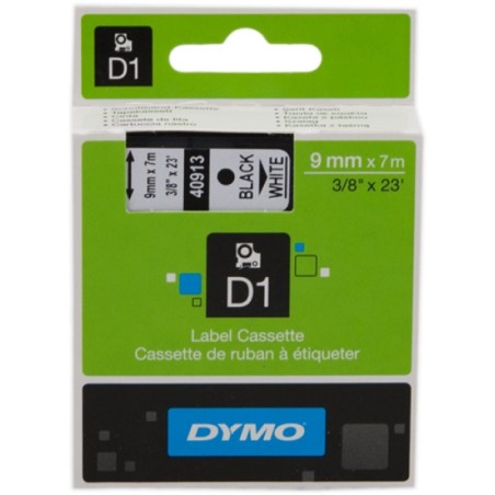 ORIGINAL DYMO Nastro Nero su bianco S0720680 40913 9mm x 7m, nastro standard D1