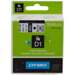 ORIGINAL DYMO Nastro Nero su bianco S0720830 45803 19mm x 7m, Standard-D1-ruolo
