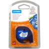 ORIGINAL DYMO Nastro Nero su bianco S0721660 91221 LetraTAG banda di materiale sintentico, 12mm x 4m