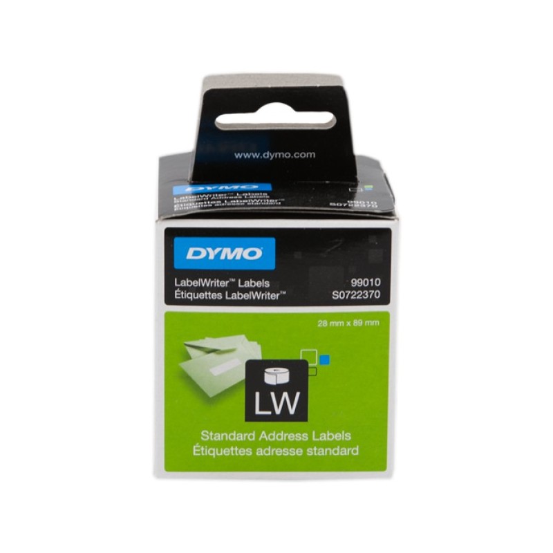 ORIGINAL DYMO Etichette Bianco S0722370 99010 bianche etichette per l'idirizzio, 89x28mm, 2x130