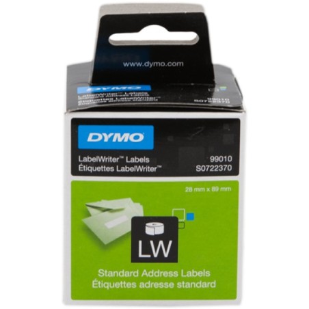 ORIGINAL DYMO Etichette Bianco S0722370 99010 bianche etichette per l'idirizzio, 89x28mm, 2x130