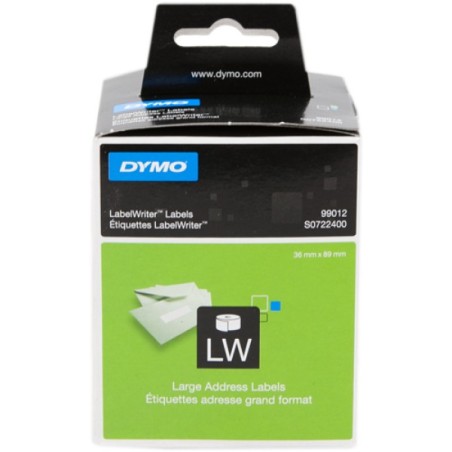 ORIGINAL DYMO Etichette Bianco S0722400 99012 etichette bianche per indirizzo, 89x36mm, 2x260 pezzi
