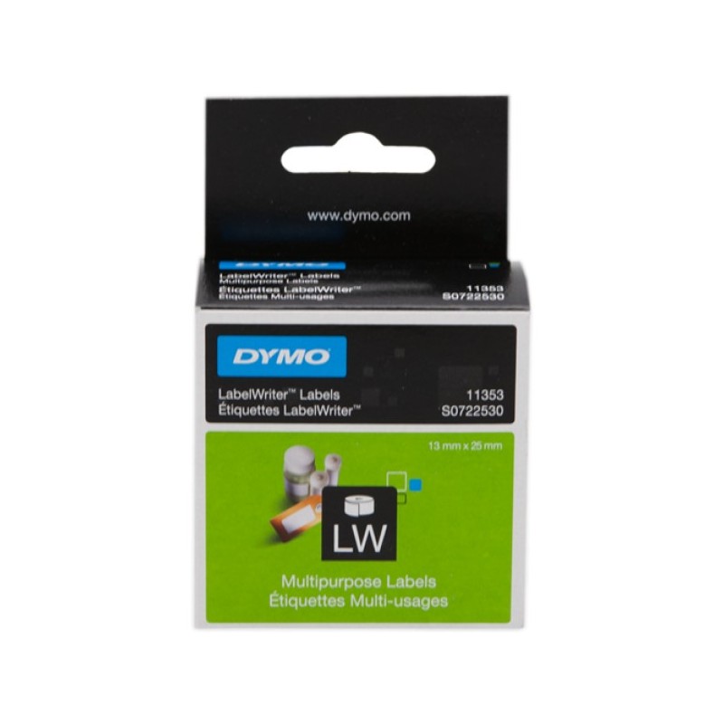 ORIGINAL DYMO Etichette Bianco S0722530 11353 etichette bianche,25x13mm, 1000 pezzi