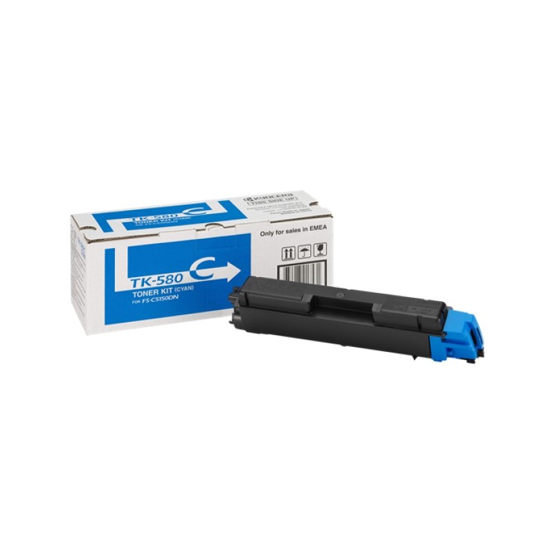 ORIGINAL Kyocera toner ciano TK-580c 1T02KTCNL0 ~2800 Seiten