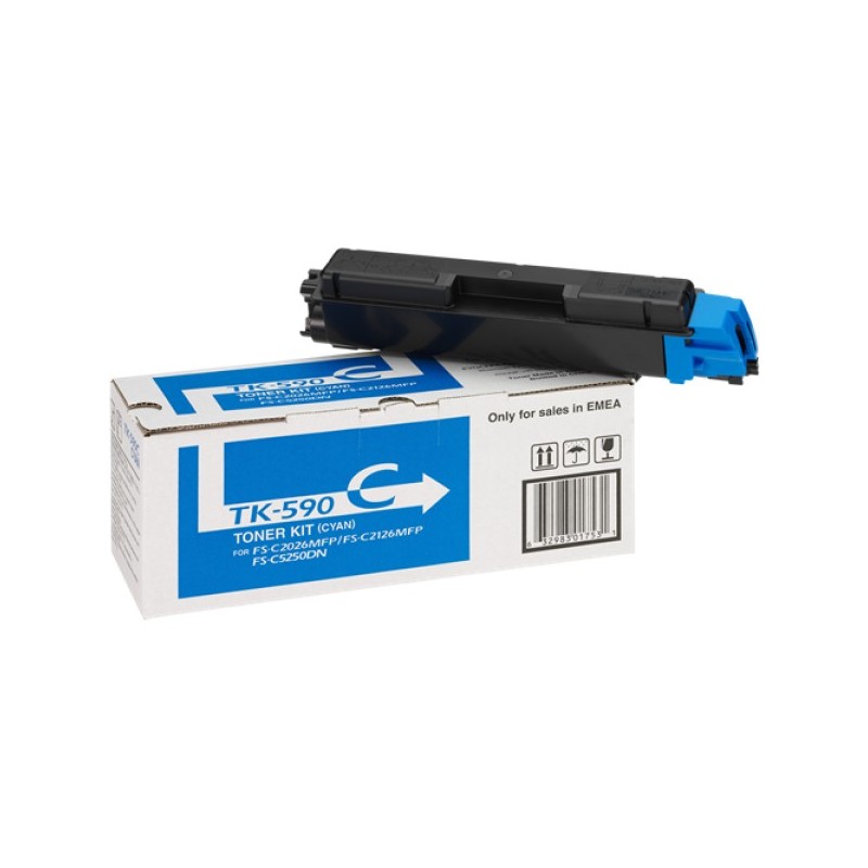 ORIGINAL Kyocera toner ciano TK-590c 1T02KVCNL0 ~5000 Seiten
