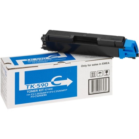 ORIGINAL Kyocera toner ciano TK-590c 1T02KVCNL0 ~5000 Seiten