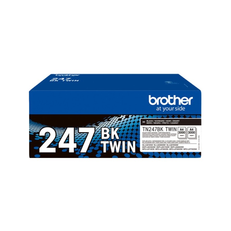 ORIGINAL Brother Multipack nero TN-247BK TWIN ~3000 Seiten