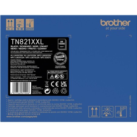 ORIGINAL Brother toner nero TN-821XXLBK 821XXL ~15000 Seiten