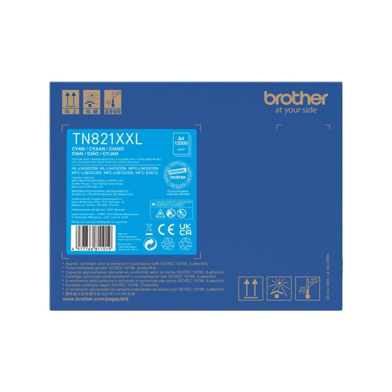 ORIGINAL Brother toner ciano TN-821XXLC 821XXL ~12000 Seiten