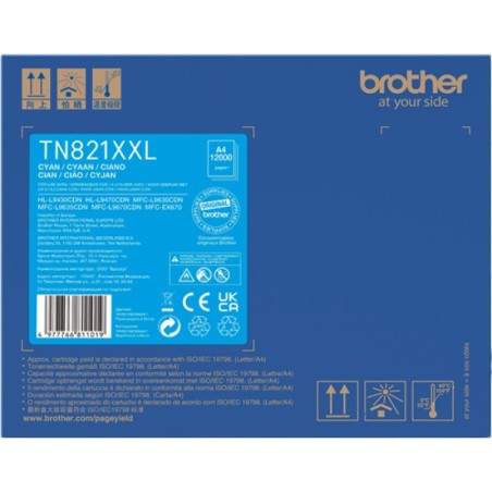 ORIGINAL Brother toner ciano TN-821XXLC 821XXL ~12000 Seiten