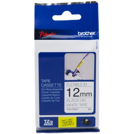 ORIGINAL Brother Nastro Nero su bianco TZe-FX231 TZ-FX231 12 mm x 8 m