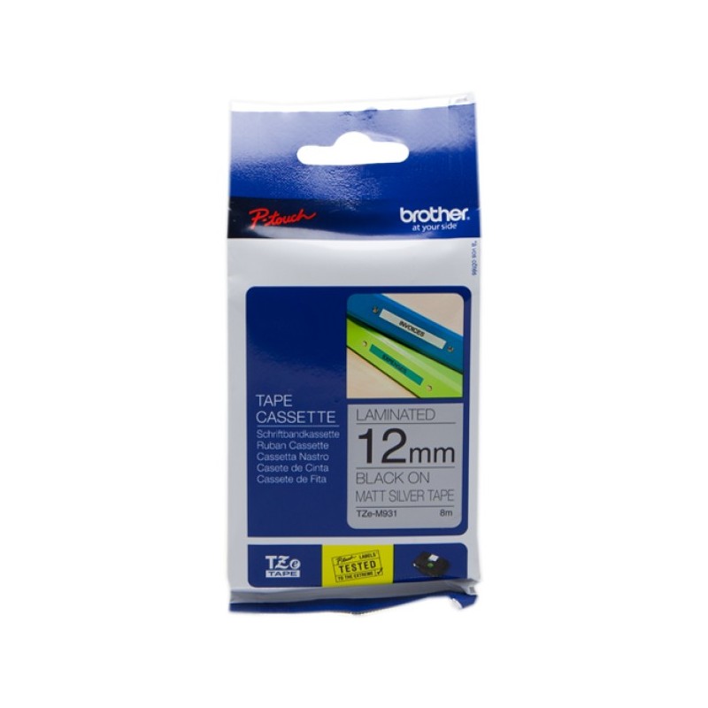 ORIGINAL Brother Nastro Nero su argento TZe-M931 TZ-M931 12 mm x 8 m, laminato