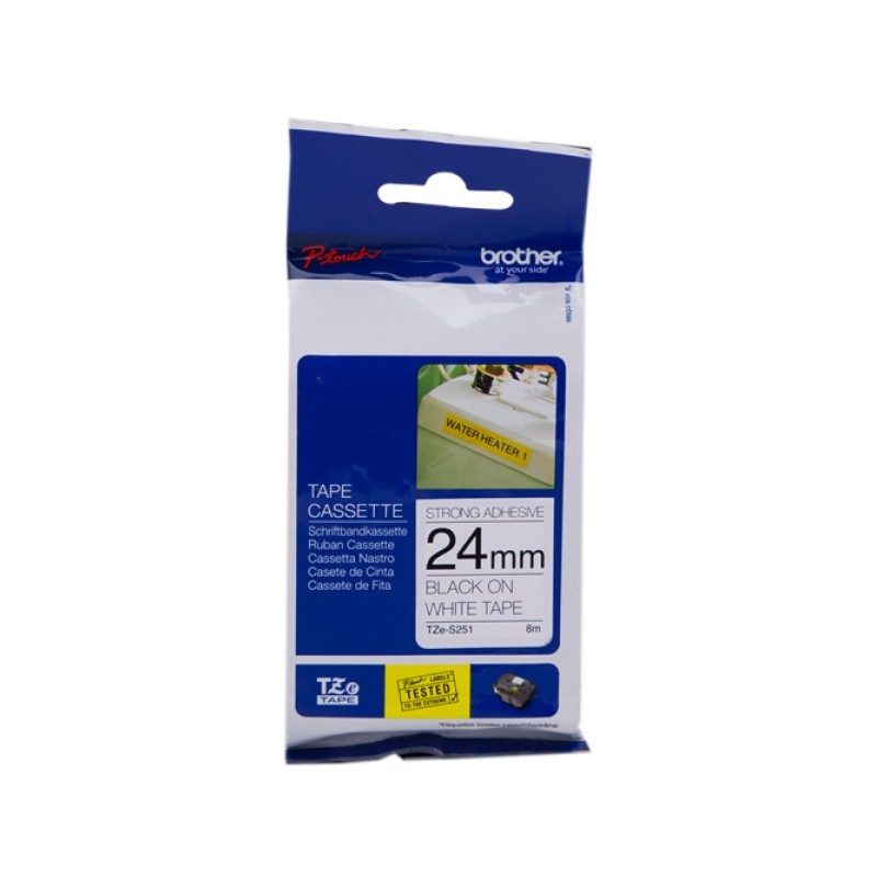 ORIGINAL Brother Nastro Nero su bianco TZe-S251 TZ-S251 24 mm x 8 m, laminato