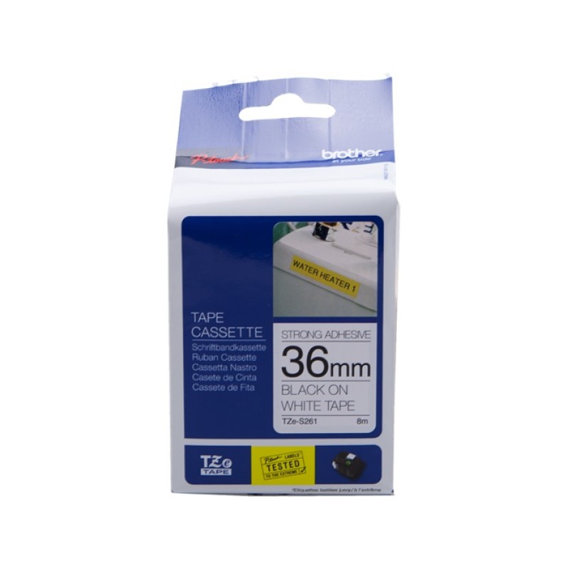 ORIGINAL Brother Nastro Nero su bianco TZe-S261 TZ-S261 36 mm x 8 m, laminato