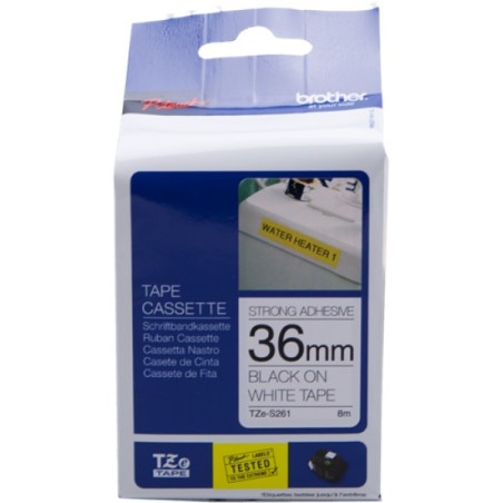 ORIGINAL Brother Nastro Nero su bianco TZe-S261 TZ-S261 36 mm x 8 m, laminato